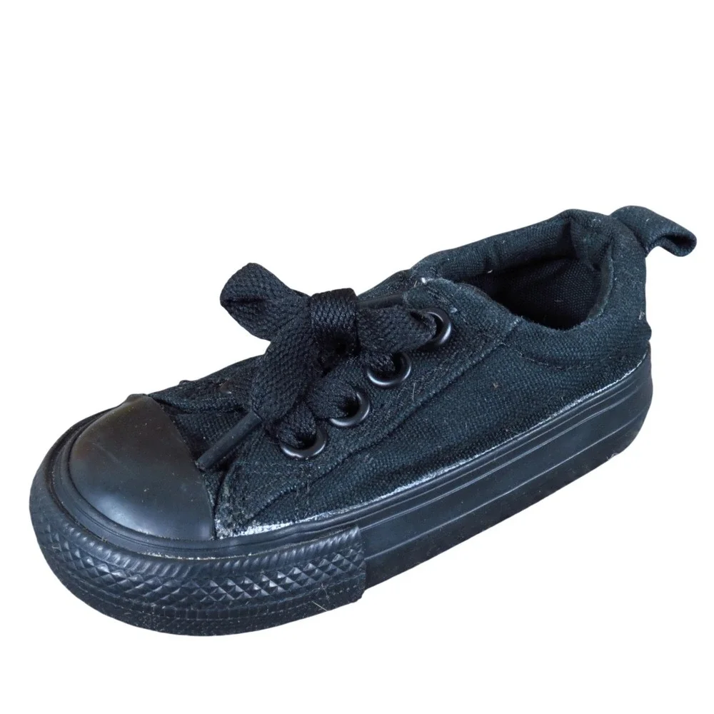 Converse Low Top Toddler Boys Casual Sneakers Size 5C Play Shoes Black Fabric